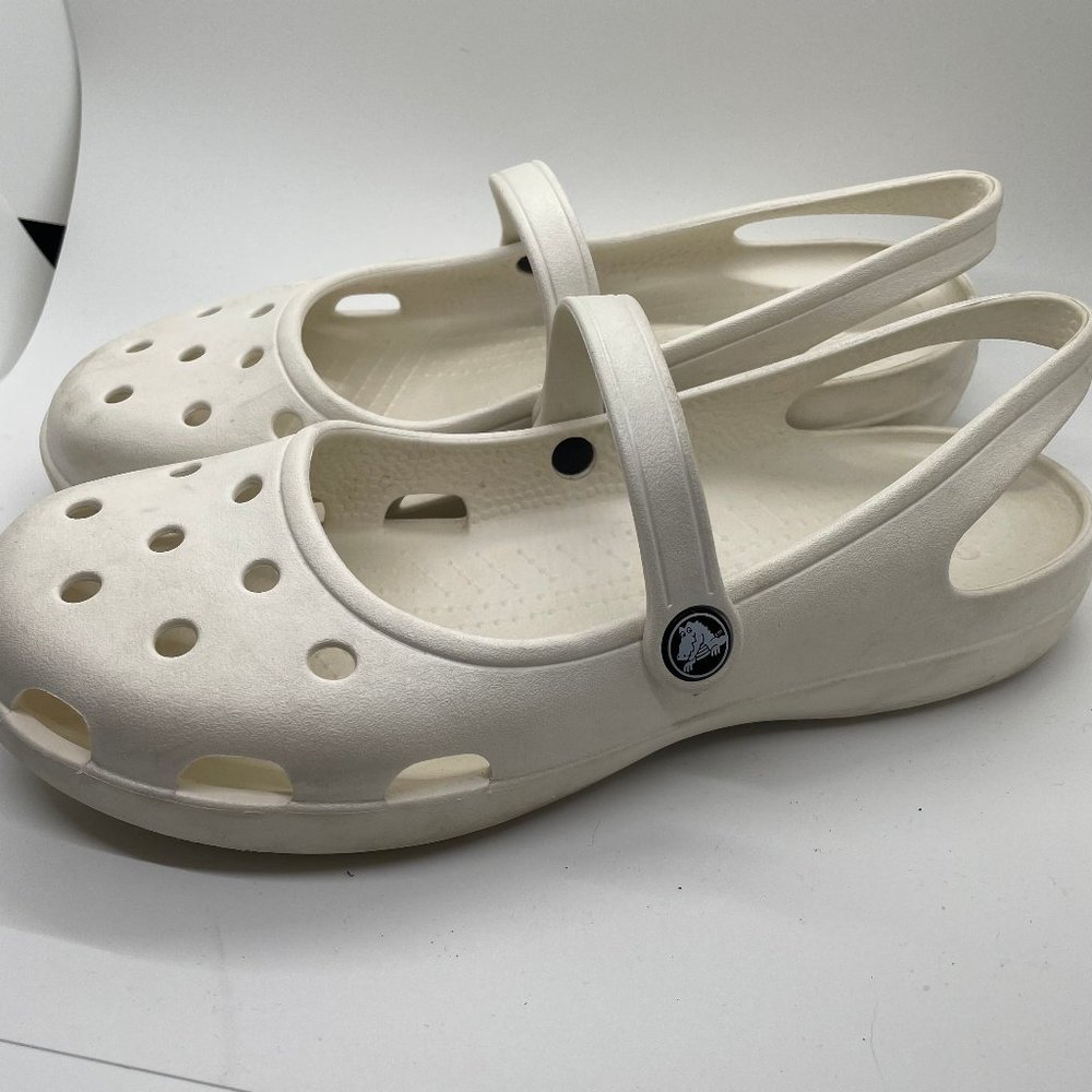 CROCS Women's Cream Pearl Mary Jane Sandals - Picture 3 of 5